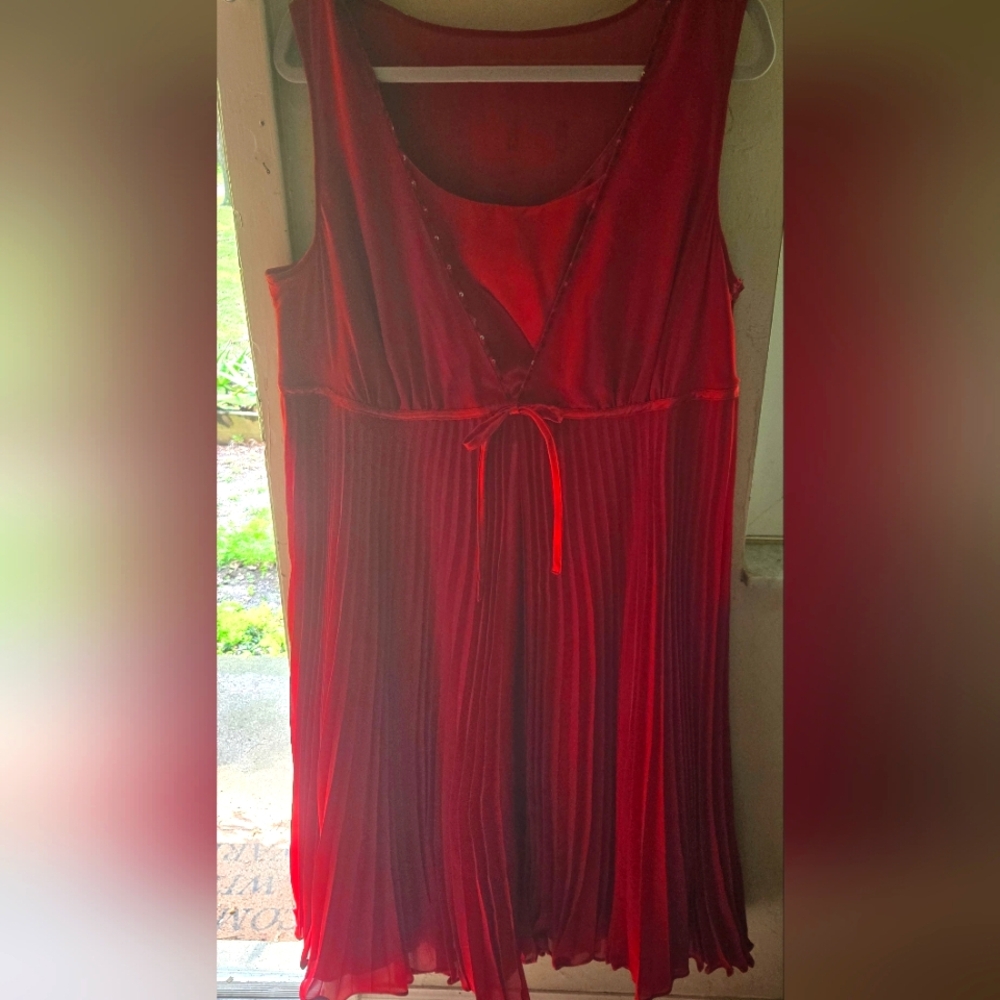 Lane Bryant Red Pleated Dress